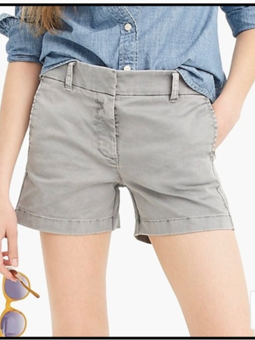 J. Crew women's classic gray cotton‎ chino shorts 8